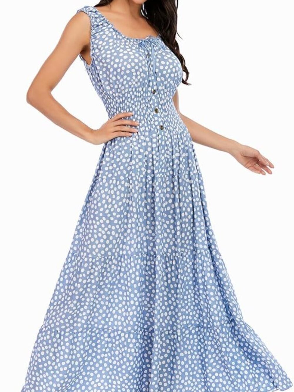 Women's 2026 Summer Boho Floral Print Tiered Casual Flowy Long Maxi Dress